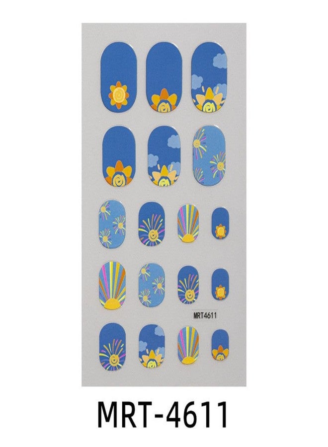 Sevgob 10 Sheets Colorful Kid Nail Stickers Full Nail Wraps for Kids Girls Self Adhesive Nails Strips for Nails Art Decoration Fun Including Rainbow Star Rabbit Flower Strawberry Heart Sun for Age 7 Older - Image 2